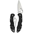 Spyderco Delica 4 Lightweight 7.15" Signature Folding Knife with 2.90" Flat-Ground Steel Blade and High-Strength FRN Handle - PlainEdge Grind