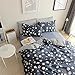 BuLuTu Vintage Floral 3 Pieces Girls Duvet Cover Set Queen 100% Cotton-Super Soft Floral Bedding Collections Sets Full/Queen Navy Blue,Gifts for Daughter,Women,Child,Lover,Friend,Family,NO Comforter