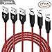 USB Type C Cable,YouCoulee 3 Pack 3.3Ft 6.6Ft 10Ft USB C Cable Nylon Braided Long Cord USB Type A to C Fast Charger for Samsung Galaxy S9 S9+ Note8 S8+, Apple Macbook, LG G6 V20, Pixel, Nexus 6P (Red)