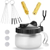 EBEST 4 SET Airbrush Cleaning Kit Repair Tools Needle Nozzle Brush Glass Cleaning Pot Holder