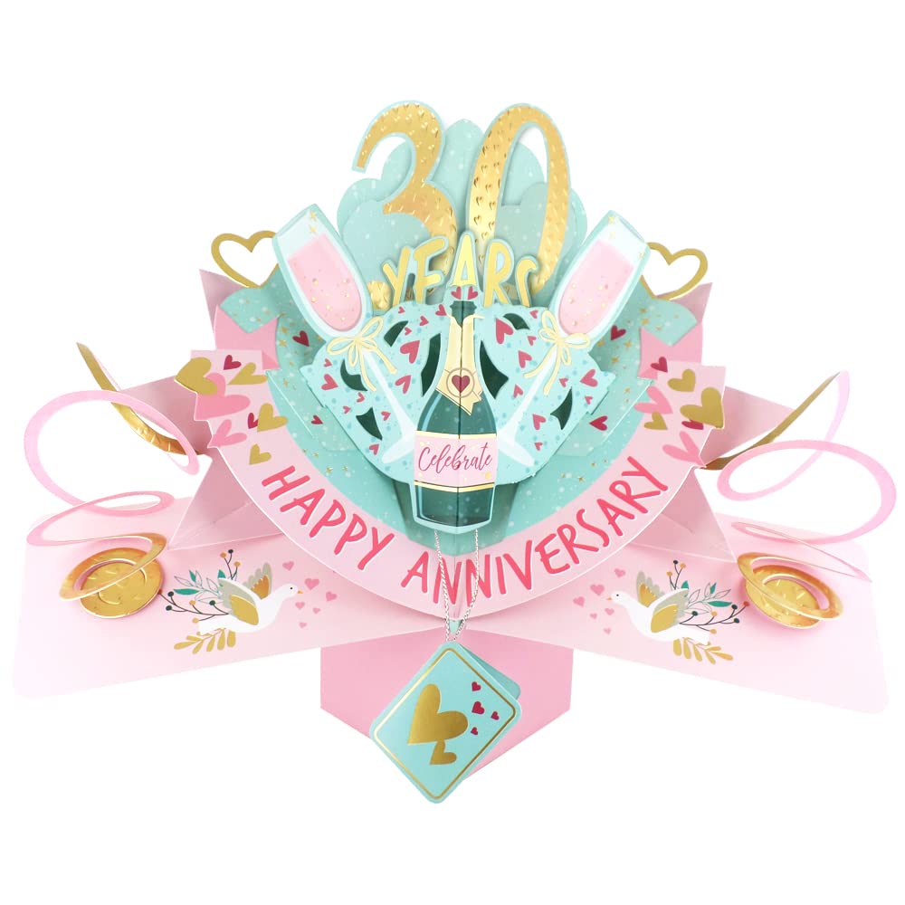 30 Years Happy 30th Anniversary Pop-Up Greeting Card Love Kate's 3D Pop Up Cards POP216MC30 — image 1