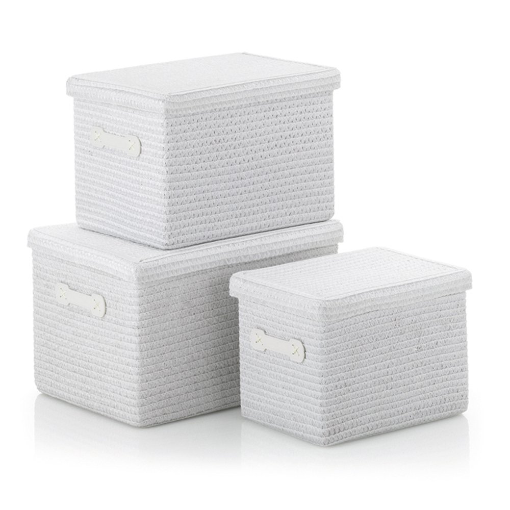 kela "Rimossa Basket set, Plastic, White, 3-Piece