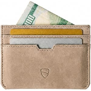 Vaultskin MOORGATE Slim Top-Grain Leather Credit Card Holder, RFID Wallet | Minimalist thin case for men and women, 5 slots f