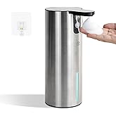 LAOPAO Electric Foaming Soap Dispenser, Rechargeable Touch Foam Hand Soap Dispenser for Bathroom, Stainless Steel Press Soap Pump for Kitchen, Water-Resistant, Xmas Gift