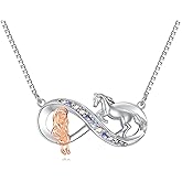 SHINYKEND Horse Necklace Sterling Silver, Women with Horse Pendant Necklace for Her Girlfriend Wife Mom Mothers Day Christmas Jewelry Gifts 18+2 inch
