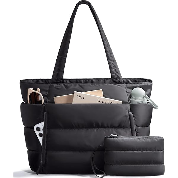 Amazon.com: Quilted Puffer Tote Bag for Women- Stylish Multi-Way
