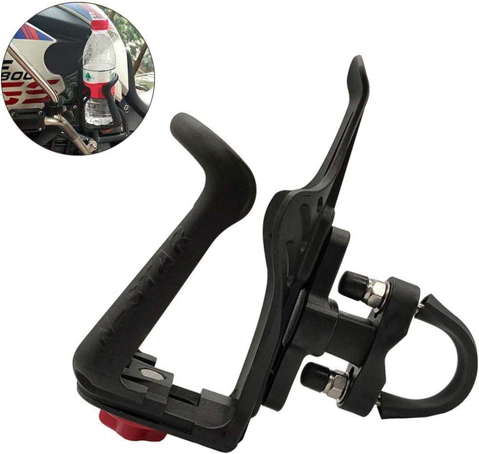 YJEM Adjustable Motorcycle Bicycle Cup Holder, plastic Bicycle Water Bottle Holder Bike Bracket Universal Drink Bottle Mount Carrier for Most Buggy Bikes, black