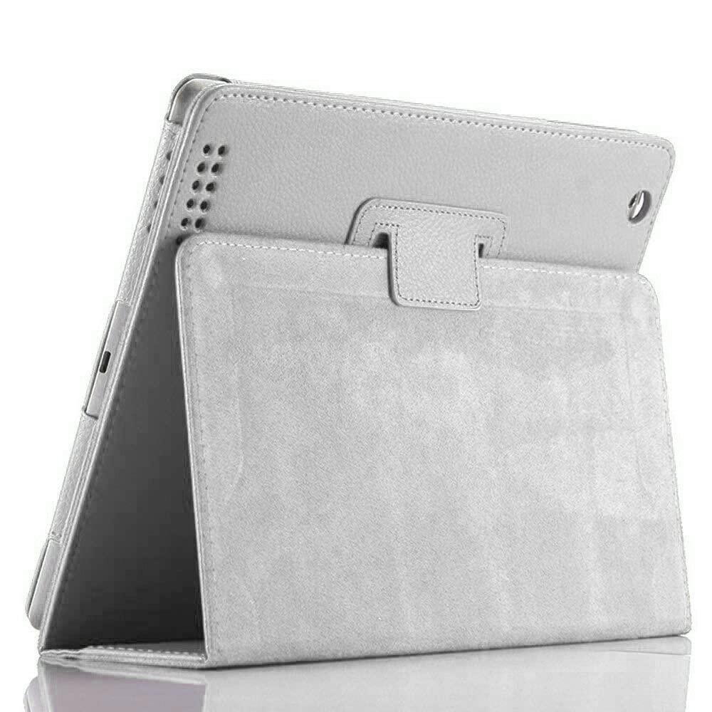 Leather Stand Case for iPad Air 3 Pro 10.5 10.2 7/8/9 Folio Generation 19/20/21 (White)
