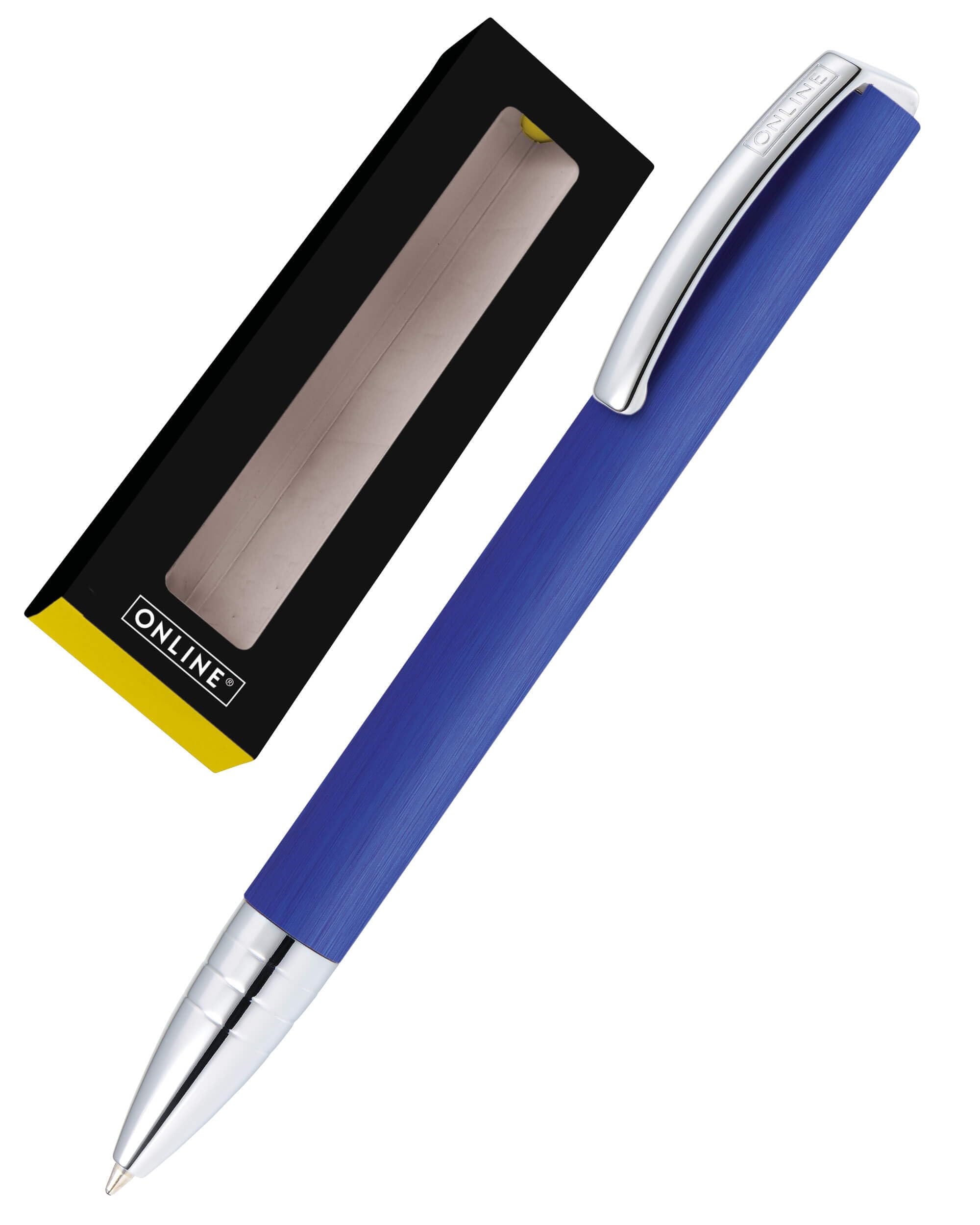 Ballpen Vision Blue | made of aluminum | with international king size refill | refillable | writing colour black | in gift box — image 1