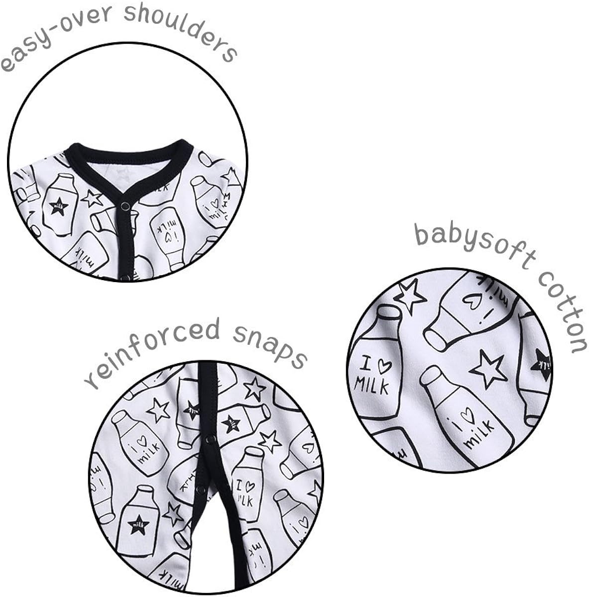 OPAWO Baby Boys' Footed Sleeper Pajamas 3 Pack Long Sleeve Footie Pjs 0-18 Months: Clothing