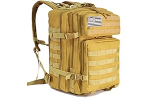 hi!SCI Military Tactical Backpack, Large Stronger Work & Army Camping Rucksack, 72H Assault Pack with Molle, for Hiking Fishing Outdoor(45L)