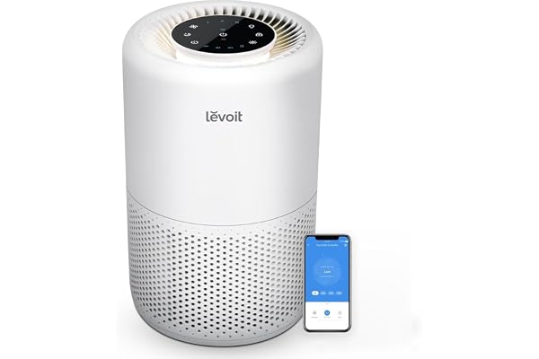 Levoit Air Purifier for Home Pets Bedroom Dorm Room, Smart & Voice Control | AHAM VERIFIDE, 3-in-1 Filter With HEPA Sleep Mode, for Pollen, Pollutants, Smoke, Dander, Dust, Pet Hair, Core 200S-P, White