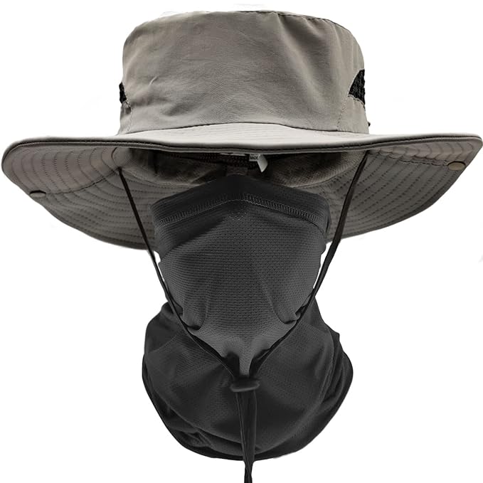 Fishing Hats for Men with Cooling Neck Gaiter Set Wide Brim Boonie
