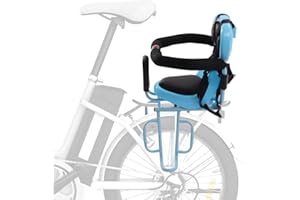 MGORGEOUS Kids Bike Seat, Rear Mount Child Bike Seat Adjustable Rear Bike Seat for Children 6 Months to 6 Years Comfortable & Safe Bicycle Seat for Most Bikes with Rear-Frame