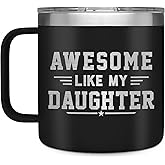 GAUDORA Christmas Dad Gifts from Daughter - 14 oz Stainless Steel Insulated Coffee Mug with Lid - Funny Birthday Gifts for Dad from Daughter, Mens Birthday Gift Ideas, Cool Stuff for Men