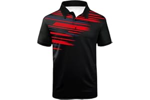 V VALANCH Golf Shirts for Men Short Sleeve Printed Moisture Wicking Polo Shirts Sport Tennis Shirts