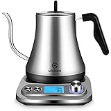 MOOSOO Electric Gooseneck Kettle with Variable Temperature Control & Presets, Pour Over Coffee/Tea Kettle, 100% Stainless Ste