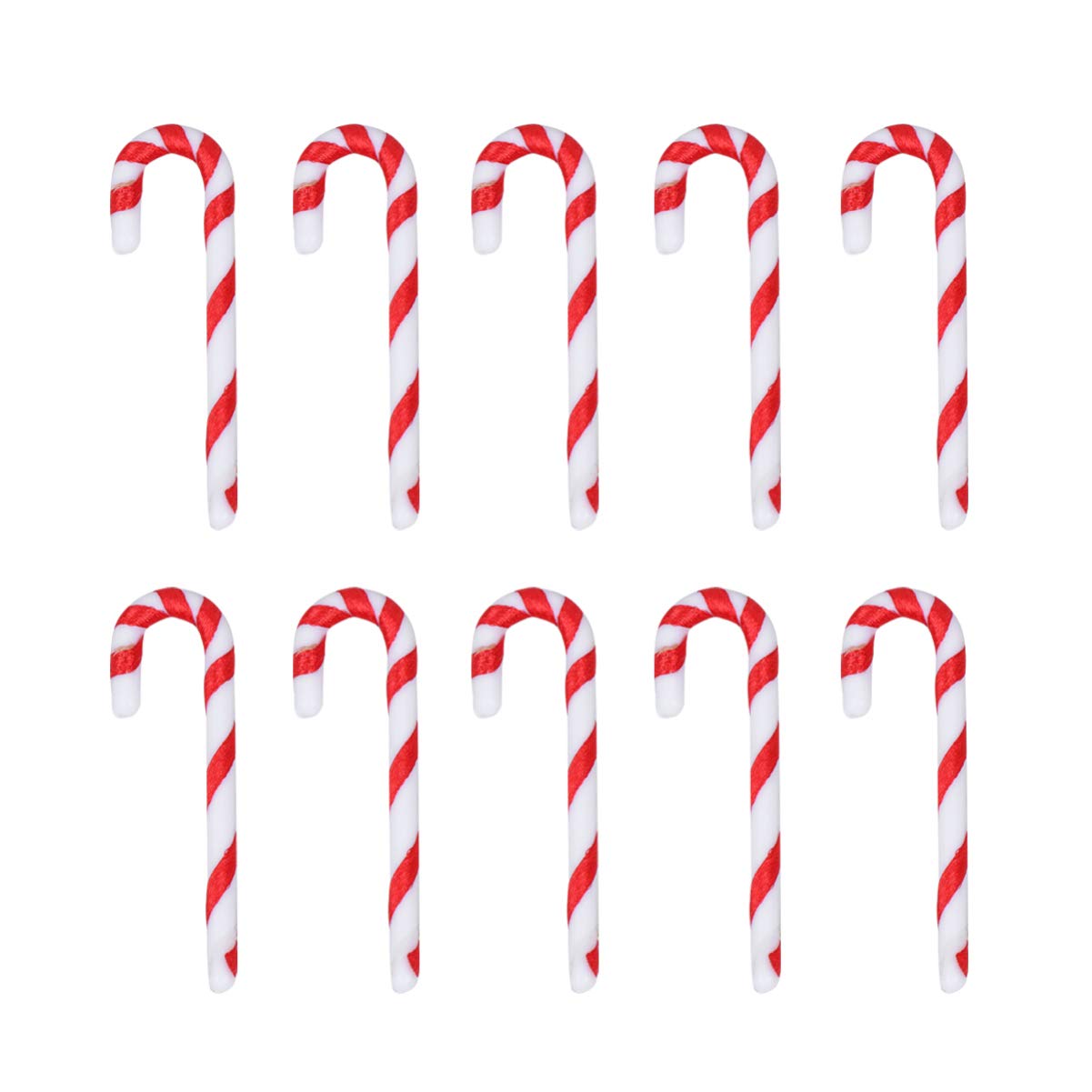 NUOBESTY 50pcs Christmas Candy Cane Decors Xmas Candy Cane Decoration for Christmas Tree Hanging Ornaments 6.5cm
