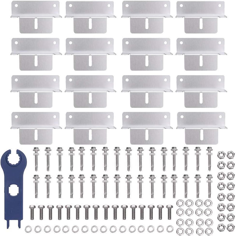 Tutor Auto 4 Sets Solar Panel Mount Z Bracket, Solar Panel Roof Mounting Hardware with 16 Bolts and Nuts for RV Boat Off Grid Roof
