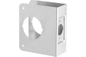 DEFENDER SECURITY Prime-Line U 9553 Stainless Steel Lock and Door Reinforcement Plate for 1-3/4 In. Thick Doors, Stainless Steel Finish (Single Pack)