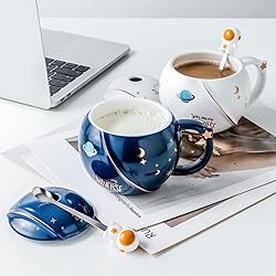 HwaGui - Cute Astronaut Mug With Lid And