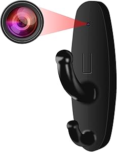 Hidden Camera Clothes Hook 1080P Mini Spy Camera Wall Mounted Coat Hanger Nanny Cam Surveillance Home Security Video Camera Recorder with Motion Detection