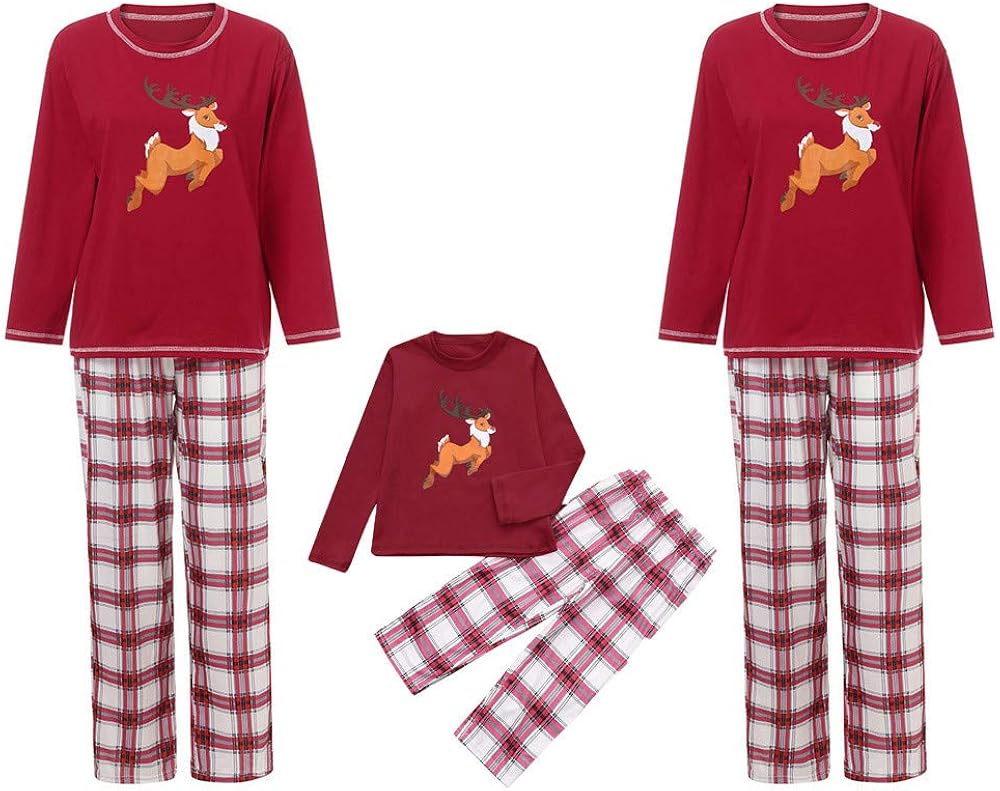 Weihnachtsmotive 100 /% Baumwolle F/&uuml;r Jungen und M/&auml;dchen Rentier Schneeflocke The PyjamaFactory Schlafanzug