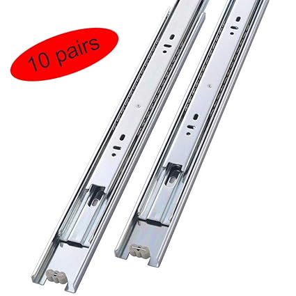 Mondaufie 10 Pair Of 14 Inch Hardware Full Extension Drawer Slides