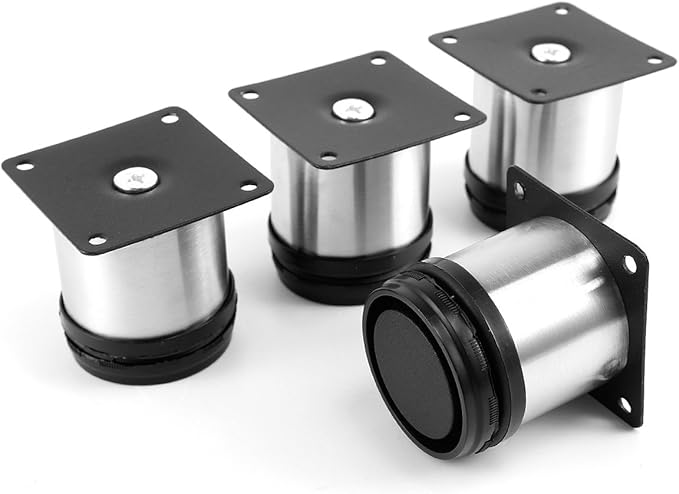 Piedini Regolabili Per Mobili - 4 Pezzi In Acciaio | Altezza 8-12cm Per Letti, Armadi E Divani - Foto 9