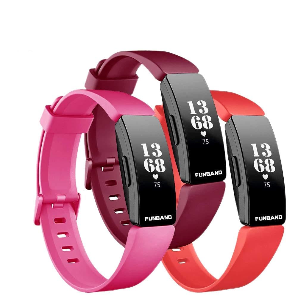 FunBand Strap Compatible with Fitbit Inspire & Fitbit Inspire HR Strap,Soft Silicone Sport Replacement Accessory Bracelet Strap Compatible with Fitbit Inspire/HR Fitness Activity Wristband