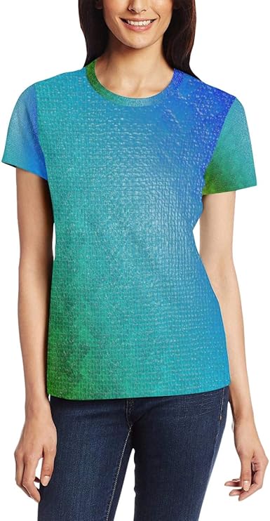 Camiseta de manga corta con textura degradada, color verde, azul