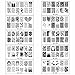 Bundle Monster 10pc Extra Large Full Nail Art Retangular Shape XL Stamping Plates, Set 2: 11-20