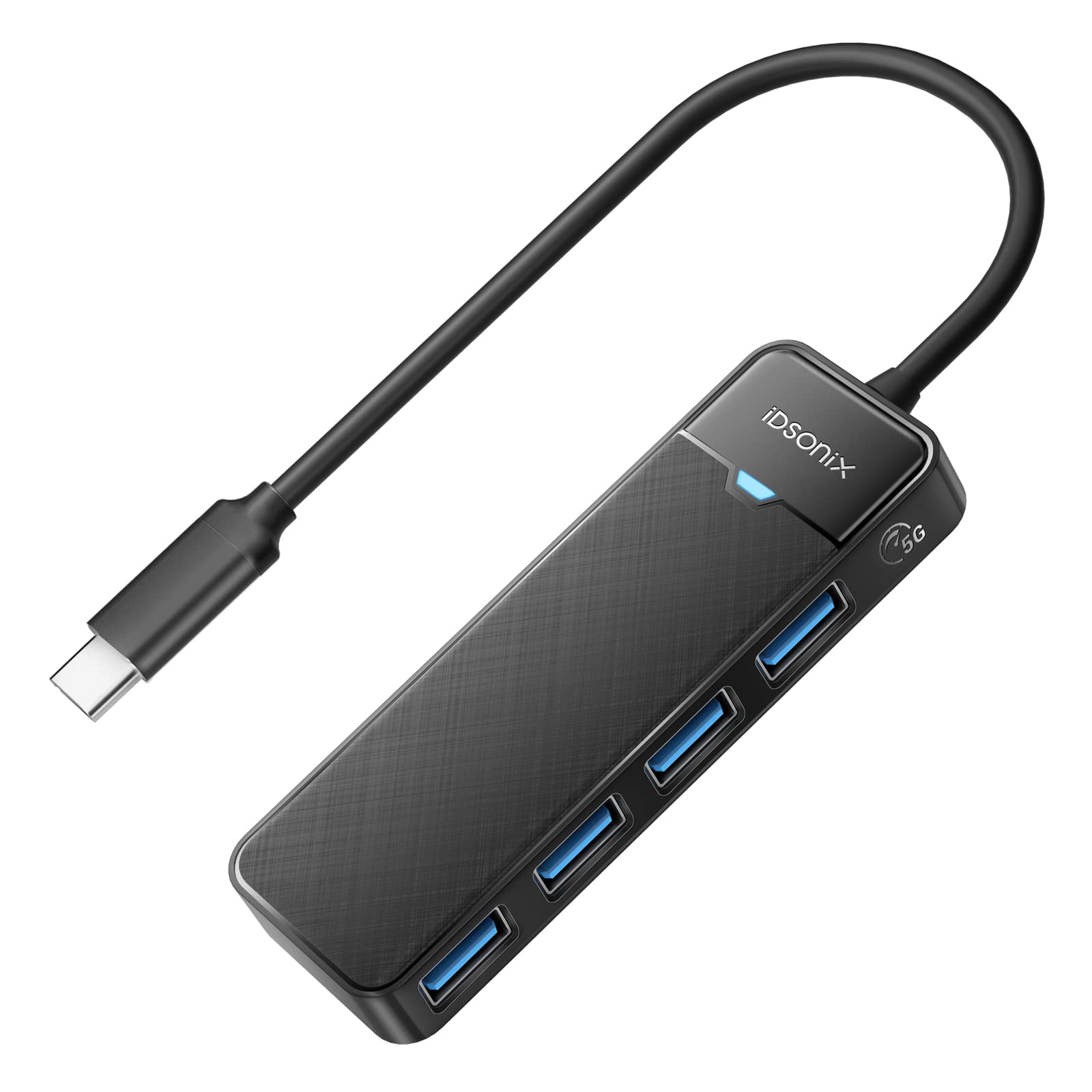 iDsonix USB C Hub, 4 Port USB Hub 3.0 Ultra Slim USB Splitter Multi USB Port adapter, USB Extension Hub USB Hub Multiport Adapter USB Extender for Laptop, PC, MacBook, USB Flash Drives, Black