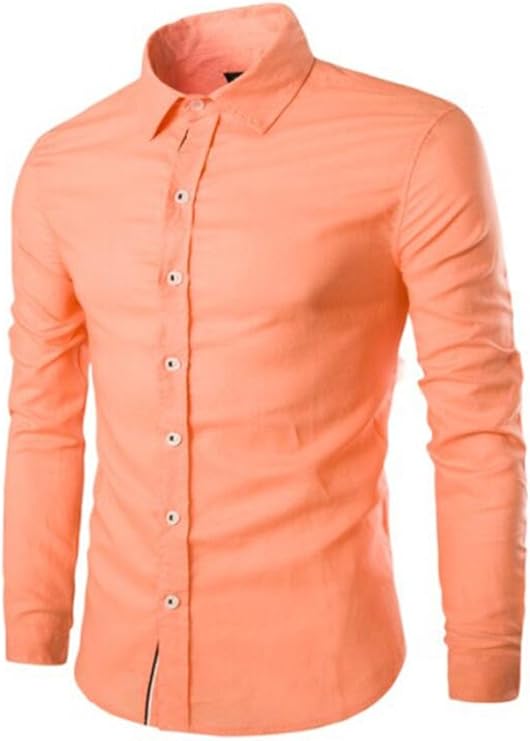 MU2M Mens Slim Fit Button Down Shirt Business Long Sleeve Dress Shirts