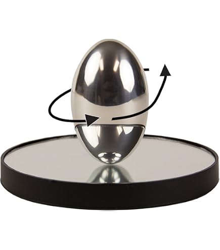Rotatif Rattleback – Toupie Magique En Métal Finition Miroir – 9,7 X 1,8 Cm – Outil D’enseignement Physique Et Performance Scène – Poids 70 G