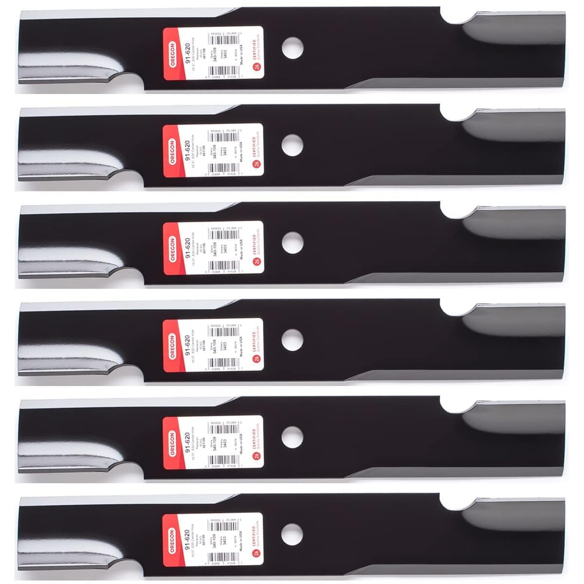 Oregon 91-620 Replacement Blade 6PK - Fits Scag 48", Lesco, Hustler Zero-Turn Mowers