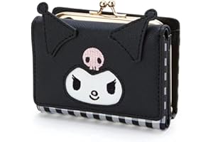 ALORVE Cute Coin Purses for Girls Kawaii Wallet Cartoon Trifold Wallets for Japanese Anime Fans(Black)