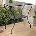 International Caravan 74361 Iron 2-Tier Patio Side Table, Antique Black