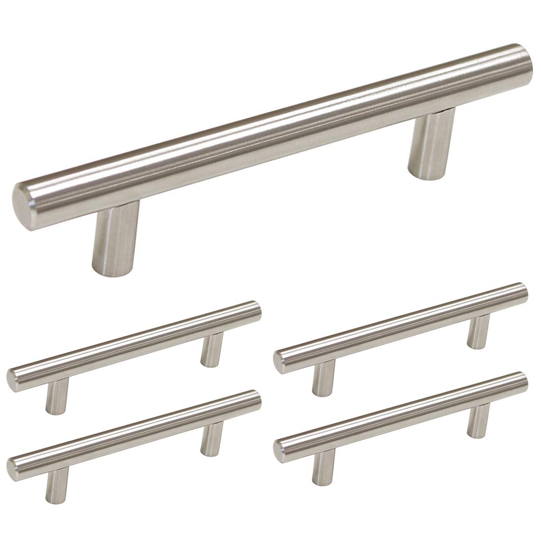 Best 8′ Solid Brushed Nickel T Bar Cabinet Pulls