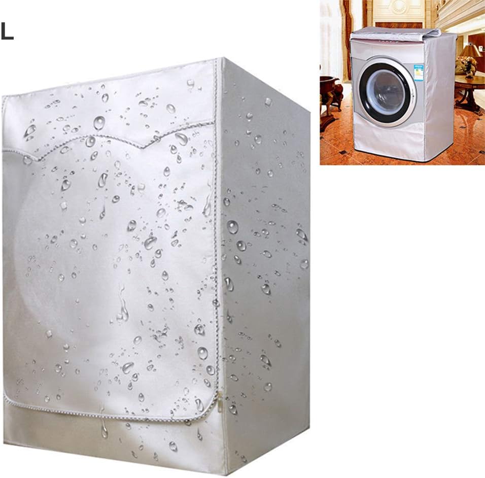 Kikier Washing Machine Cover, Waterproof Protector Dustproof Polyester Fiber Cover for Front Load Washer & Dryer