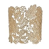 eManco Adjustable Vintage Lace Wide Cuff Bangles Bracelets for Women Silver or Rose Gold or Gold or Black