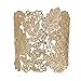 eManco Adjustable Vintage Lace Wide Cuff Bangles Bracelets for Women Silver or Rose Gold or Gold or Black