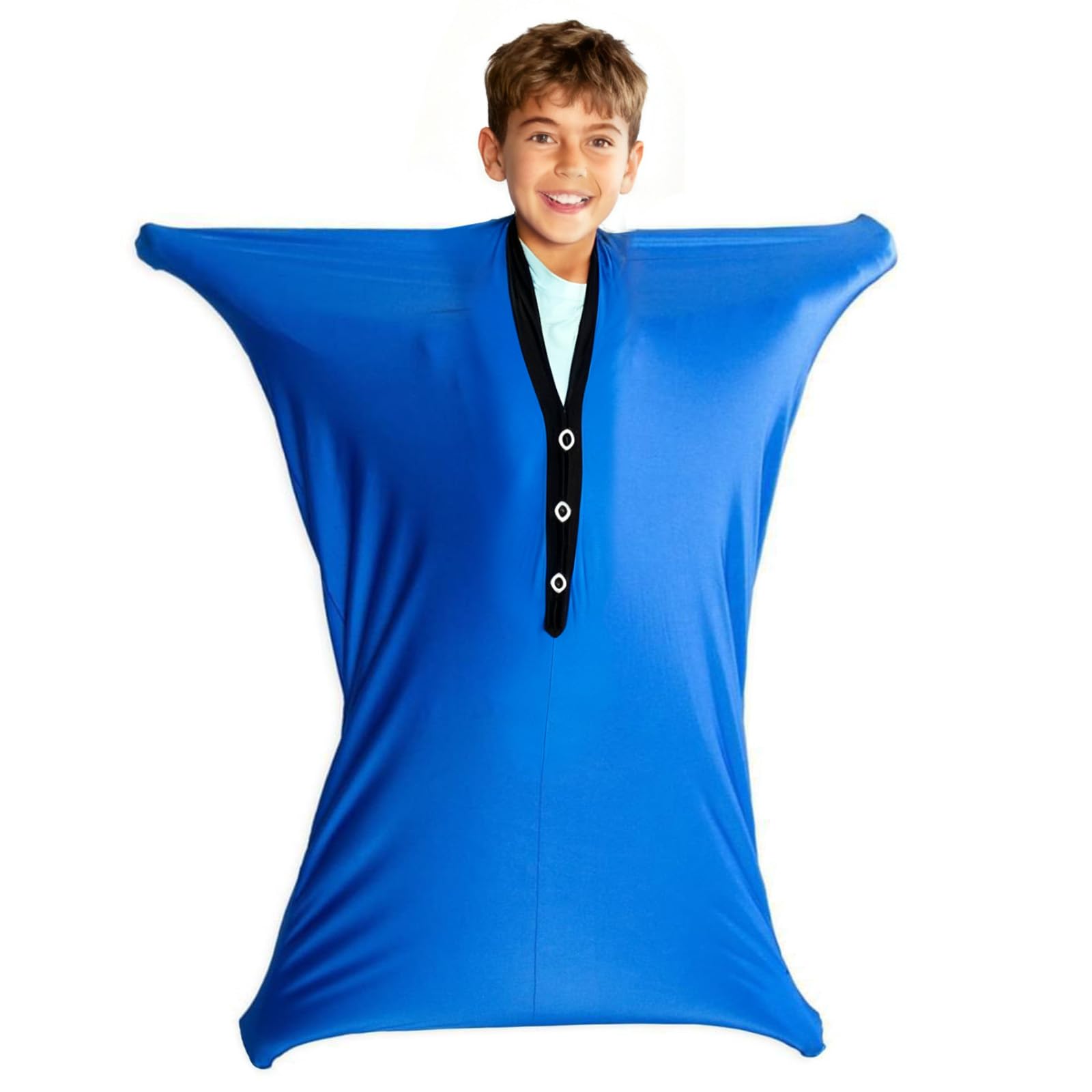 BRTNUP Sensory Body Sock, 47" x 27" Sensory Stretchy Body Sock for ADHD Kids Full-Body Wrap Stretchy Body Sock for Children with Autism and Anxiety to Relieve Stress Self-Claming Sensory Sack (Blue)