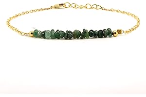 GEMPIRES NATURE’S TREASURE Gempires Natural Chips Bar Bracelet, Energy Healing Crystals, Birthday, Gift for Her, Gemstone Jewelry 8 inch