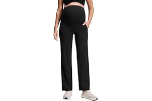 CRZ YOGA Women Butterluxe Maternity Wide Leg Pants with Pockets 31.5" - Over The Belly Workout Yoga Lounge Pregnancy