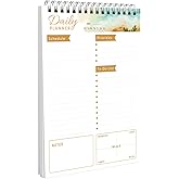 To Do List Notebook Daily Planner A5 CheckList Pad 52 Sheets, 5.9" x 8.2" Daily Schedule Goal and Tasks Setting Notepad Productivity Planner, Spiral Appointment Organizers, A5-KA