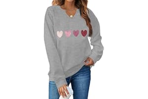 Ymoshoe V Neck Valentine's Day Sweatshirt Women Heart Elbow Patch Valentine Sweatshirts Glittle Valentines Shirts for Her