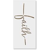 Faith Cross Stencil - Faith Stencil, Pattern, Word Stencils, Christian Stencil, Chalkboard Stencils