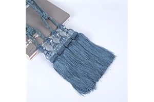 2 Pack Curtain Hand-Woven Tiebacks Crystal Holdbacks Home Decorative Double Tassels,Outdoor Elegant Decorative Curtain Holdba