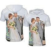 Custom Hoodie Shirts Bulk for Men Women Personalized Short Sleeve Shirts with Picture Text Logo Customized T Shirts Hood